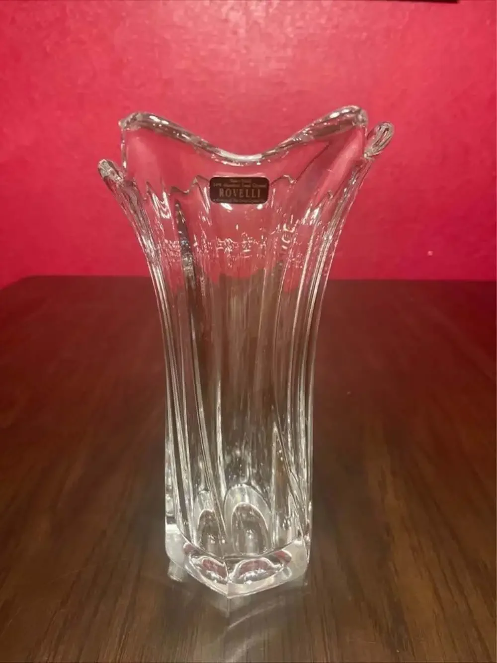 Vintage Rovelli 24% Lead Crystal Swung Vase, a collectible piece produced by The